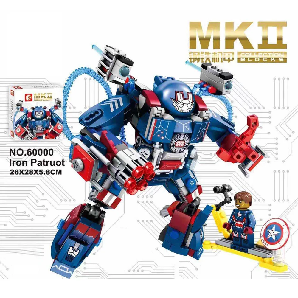 Marvel super heroes Ironman Броня building block MK17 MK42 MK46 MK36 MK38 халкбастера Железный Патриот Тони Старк цифры игрушечные драконы