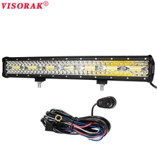 VISORAK 20 Polegada 420 W LED Trabalho Leve Bar Combo 12 V 24 V Offroad LEVOU Ford Carro Barra de luz Para Jeep 4×4 4WD ATV SUV Truck LED Bar