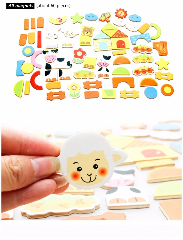 Деревянный мультфильм аниме доска магнитная доска для рисования детские игрушки 3d деревянные головоломки игрушки детские развивающие