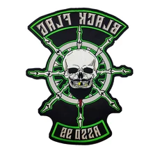 Пользовательские черный флаг нашивки одежда инновационная одежда применение вышитые наклейки для одежды Железные на патч для куртки