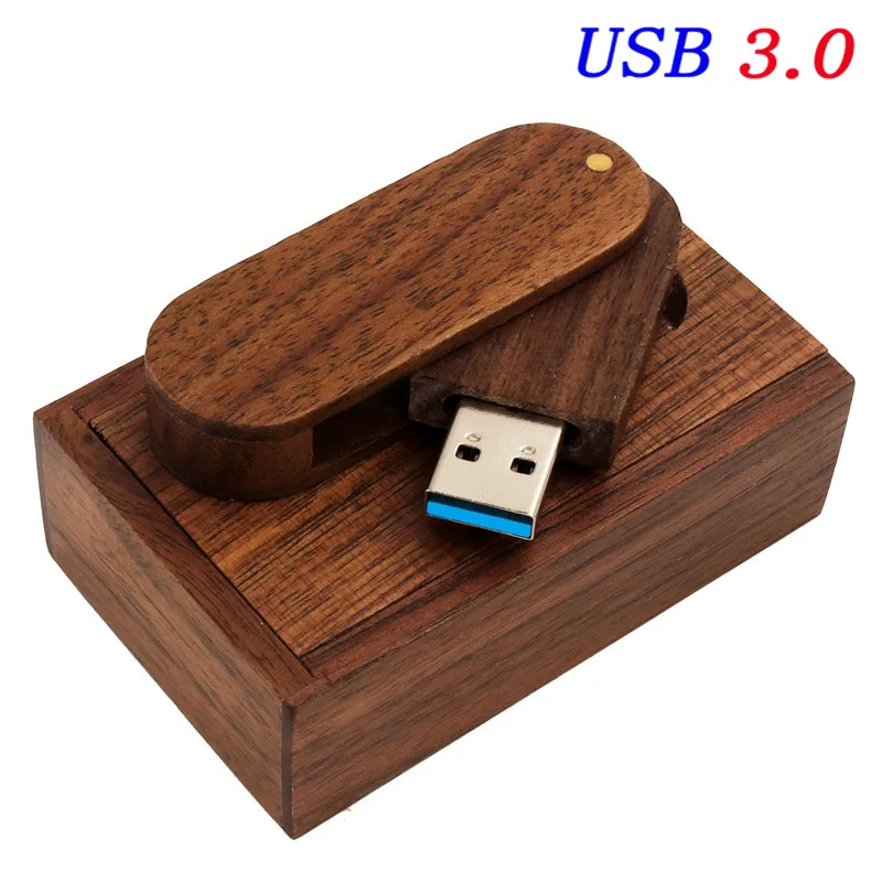 Walnut wood JASTER USB 3,0 USB флеш-накопитель 64 Гб ручка-накопитель с подарочной деревянной коробкой(более 10 шт бесплатный логотип на заказ - Цвет: Walnut wood
