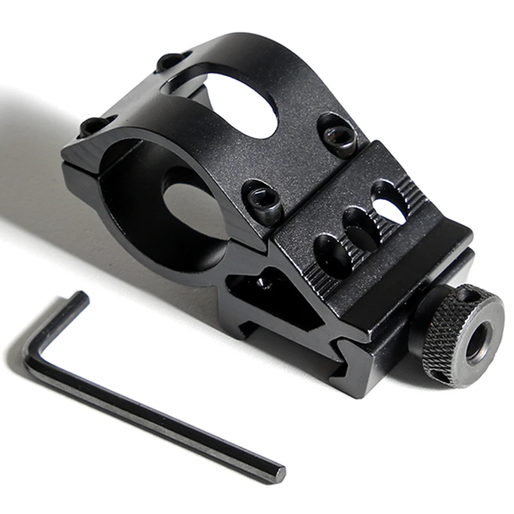 

45 Degree Picatinny Offset Rail Tactical Ring Flashlight Torch Laser Rail Mount 30mm Outdoor Shock Absorption Military Holder