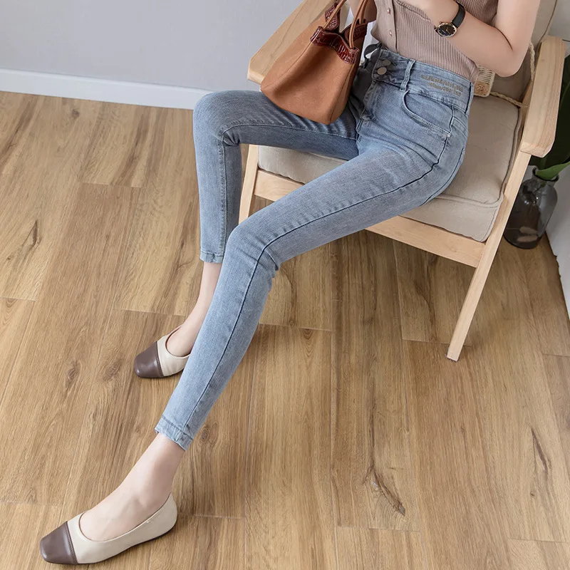 Women Blue High Waist Denim Loose Ladies Skinny AP1544-AP1549 Jeans Woman Mom Jeans