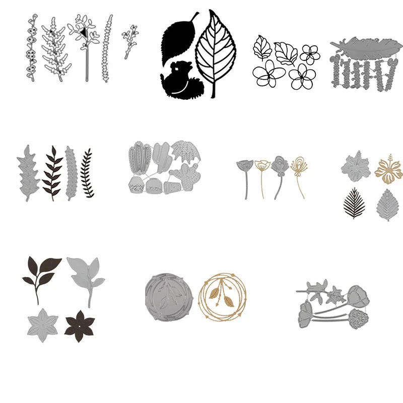

Leaves Flower Branches Shape Metal Cutting Dies Stencil Scrapbook Album Embossing For Gift Card Making Handcraft 2019