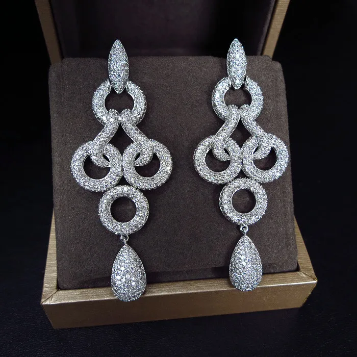 

A302K Clear Micro Pave Setting Drop Dangle Earring,Great Design,AAA+ Cubic Zirconia Fashion Earring JP512052E