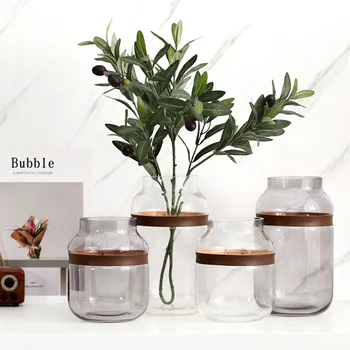 

Household transparent glass vases round concise design INS home wind table living room placement vases Home Decorations