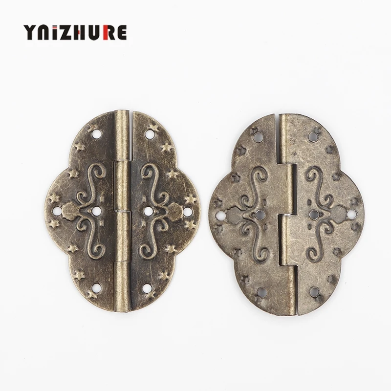 

Bronze Tone Cabinet Door Hinge,Door Pattern Carved Star Hinges DIY Box,8 Holes Bag Accessory With Screws,69*53mm,20Pcs