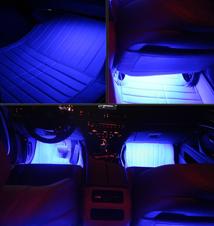 POSSBAY красочные автомобильные внедорожники интерьерные огни атмосферу декоративный свет RGB светодиодная неоновая лампа полосы 1 в 2 с переключателем управления