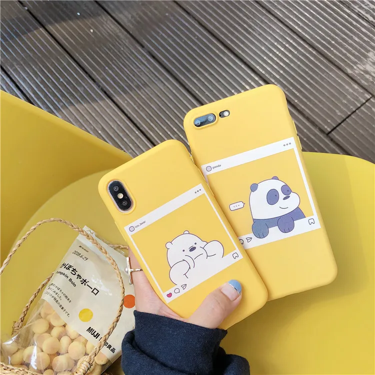 

Fashion Cute We Bare Bears brothers Cartoon Candy soft TPU Phone Case For iPhone 6 6s Plus X Cover For iPhone 7 8 Plus Fundas