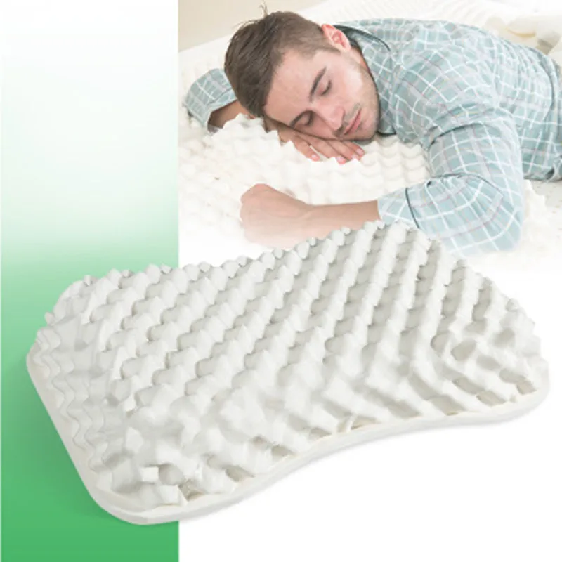 ZX-M001 Thailand Original Natural Latex Cervical Protection Pillow Therapy Wave Bed Bedding Natural Latex Memory Oreiller