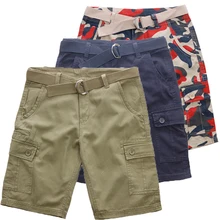 Летние большие мужские повседневные мужские шорты Карго тонкие хлопковые шорты мужские прямые короткие брюки до колена размер 30-42