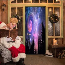 Звездное счастливое eid дверь стикер рождественские украшения для дома 3D проклейка для двери деревянная дверь стикер s водонепроницаемый deur стикер JUN19