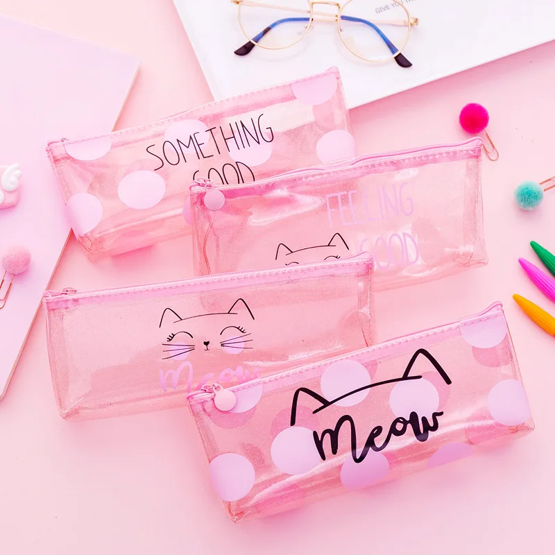 Pencil Cases School Supplies for girls Stationery Gift Pencil bag Transparent pen Bag School Tools