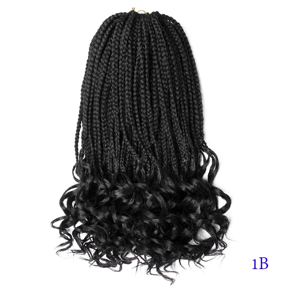 TOMO, 14, 18, 24 дюйма, 22 пряди, вязанные крючком, косички с кудрявыми концами, синтетические волосы для наращивания для черных женщин и белых женщин - Цвет: # 1B