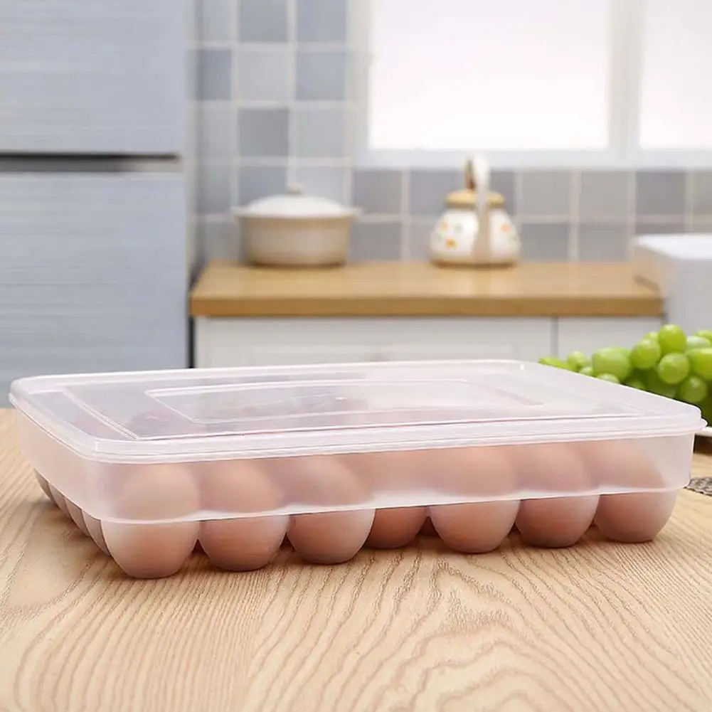 Transparent LanLan 1 слой 34 сетки лоток для яиц пельменей ящик для кухни Холодильник хранения - Цвет: Transparent