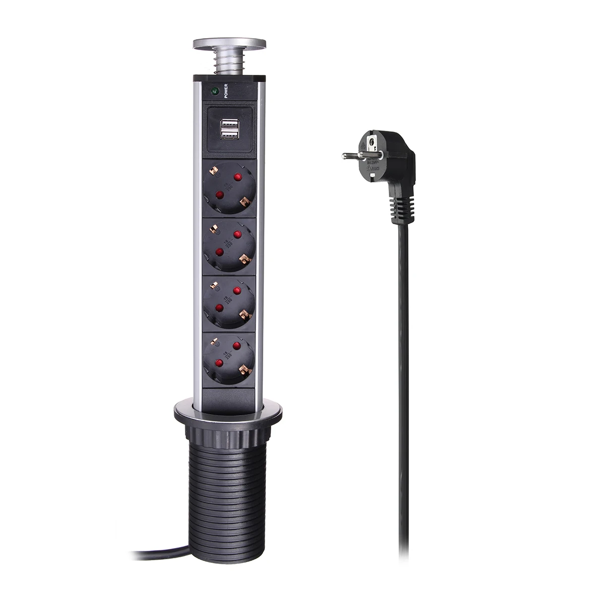 

3/4 Power Port Pull Up Socket Electrical Power Socket Table Desktop Socket Lifting Electrical Power Outlet EU Plug