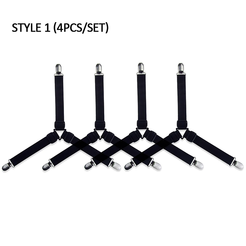 style 1-4 Black 4 шт. эластичный Чехол одеяла Захваты держатель Кровать Зажим для листов застежки матраса фиксация нескользящий Зажим для ремня дома - Цвет: style 1-4 Black