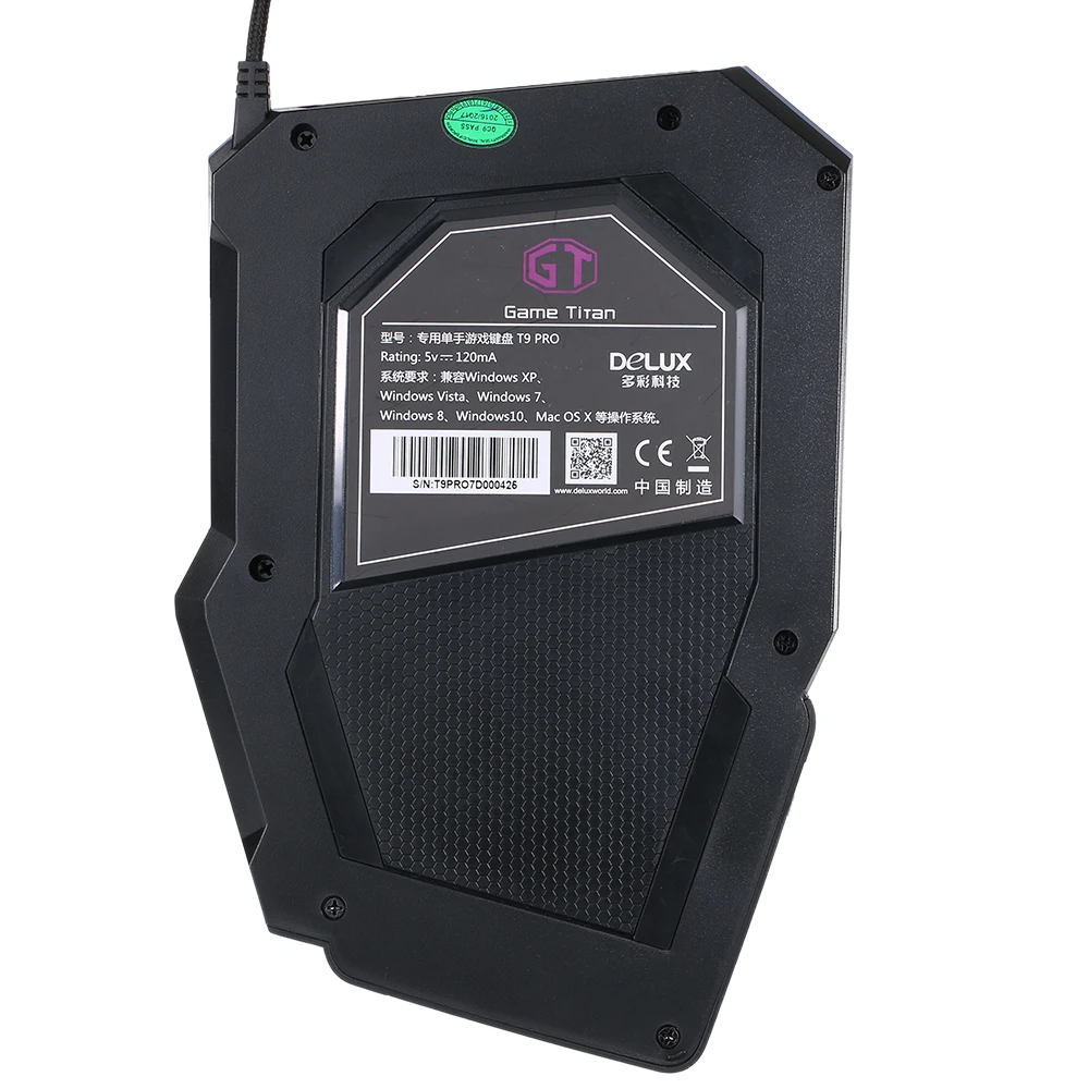 Delux T9 Pro Клавиатура профессиональная игровая клавиатура одна рука USB Проводная Esport игровая клавиатура 29 ключ светодиодный с подсветкой для геймера