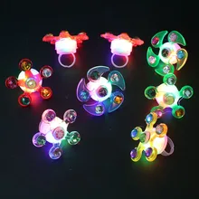 Children's Luminous Wrist Band Manual Rotating Soft Flash Gyro Bracelet LED Cartoon Lights Glow In The Dark Toys for Kids