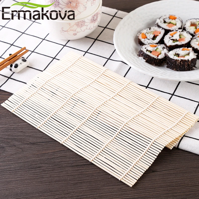 ERMAKOVA коврик для суши-прокатки коврик для суши бамбуковый прокатный коврик бамбуковый коврик для суши Производитель японской еды морские водоросли нори инструмент для суши