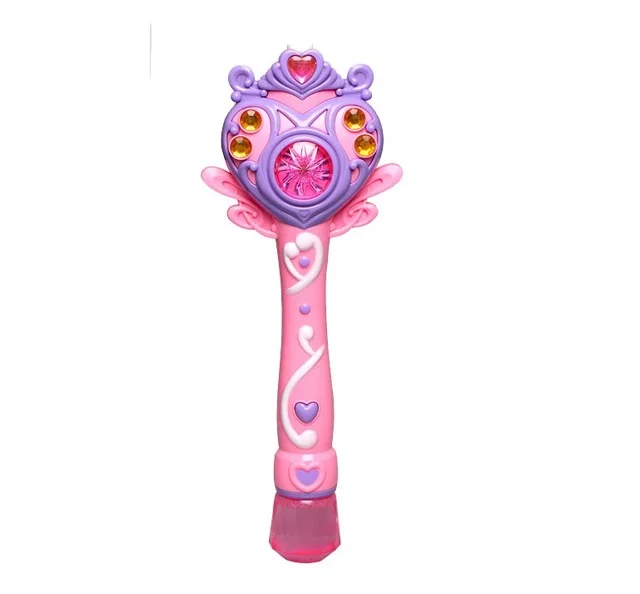 Полностью автоматическая машина для пузырей волшебная палочка пистолет для мыльных пузырей игрушка пузырь с музыкой и светом Дети вечерние подарок на день рождения девочек - Цвет: Розовый