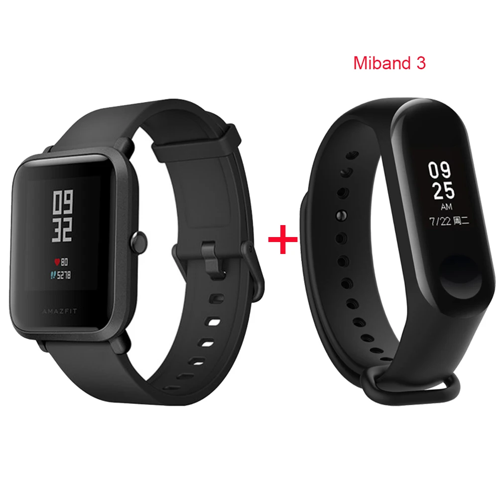 Package 6 Английская версия! Оригинальные Смарт-часы Xiaomi Huami Amazfit Bip Lite Youth, фитнес-трекер Huami, браслет Xiaomi Miband 3 Miband 3 - Цвет: Package 6