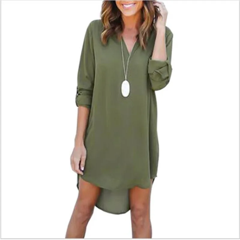 High Quality Autumn font b Dresses b font 2018 Fashion Women Casual Loose Plus Size Elegant