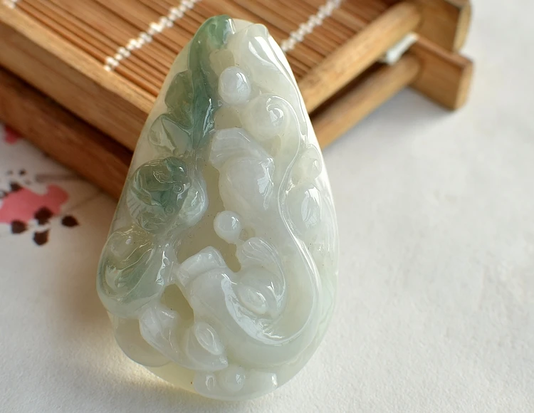 Hetian jade Изумрудный горный водный цветок кулон jade warmJ30