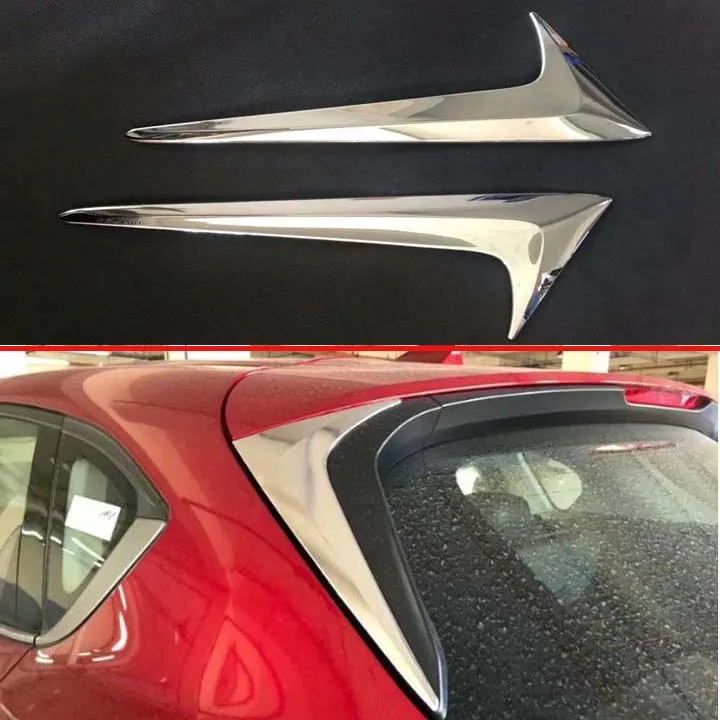 Для Mazda CX5, 2017-2018 ABS хромированные боковые спойлер для Заднего ветрового стекла крышка отделка молдингом рамка для укладки волос