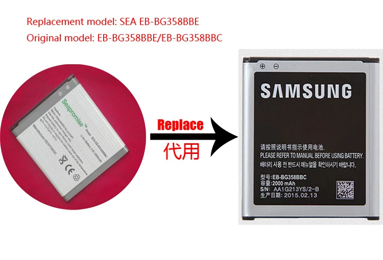 

freeshipping retail battery EB-BG358BBE EB-BG355BBE for SAMSUNG Galaxy Core2 G355 G355H G355HN G355M G3558 G3586V G3588V G3589W