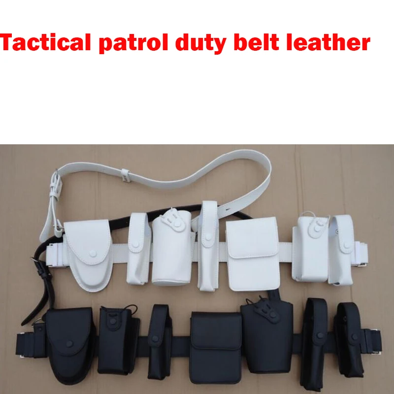 Tactical Leather Patrol Duty Belt Dundeswehr Ausrustung Swat Gear Security Equipment 8 in 1 Multifunction Security Police Belt Tactical Leather Patrol Duty Belt Dundeswehr Ausrustung Swat Gear Security Equipment 8 in 1 Multifunction Security Police Belt