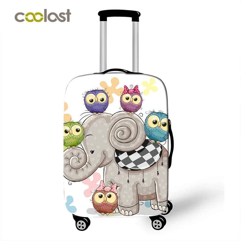 Новые чехлы для чемоданов с милым рисунком совы для путешествий 1"-32" для девочек, высокоэластичные Защитные чехлы для багажа, защита от пыли, защита для чемодана - Цвет: PXT KTMTY01