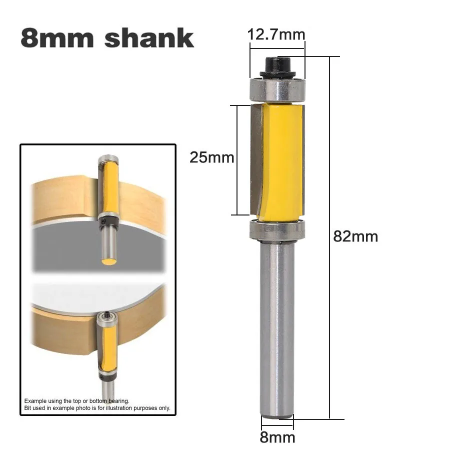 1 шт. 8 мм хвостовик снизу и сверху с подшипником заподлицо фрезы карбид прямые фрезы Деревообрабатывающие инструменты дешевая цена