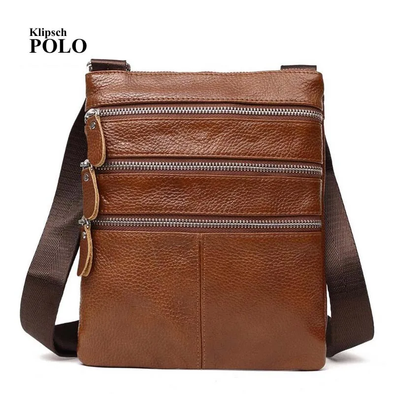 New Men's Business Genuine Leather Mini Crossbody Bags Portable