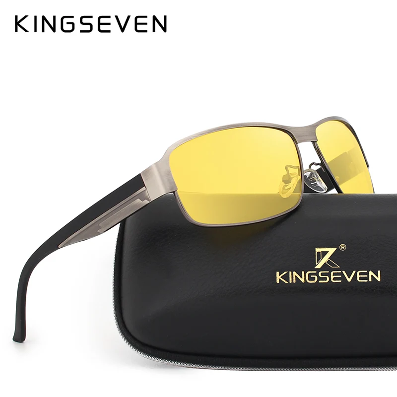 

KINGSEVEN Yellow Polarized Sunglasses Men Women Night Vision Goggles Driving Glasses Driver Aviation Polaroid Sun Glasses UV400