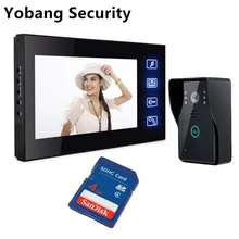 Yobang Security freeship 7Inch Touch Monitor video porteiro Door Phone IR Camera SD Card Recording Doorbell Video Intercom