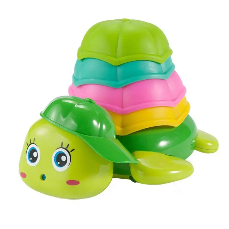 Милый маленький Черепаха Baby Shower игрушки-брызгалки дети играют воды Пирамидка