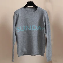 Fashion Week Sweater Women sweater Chic Knitting Jumper Monday Tuesday Wednesday Thursday Friday Saturday Sunday Pullovers 0226