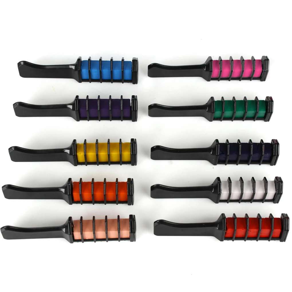 

Brand New 10 Colors Temporary Mini Disposable Crayons Hair Color Dyeing Mascara Dye Chalk Box With Brush