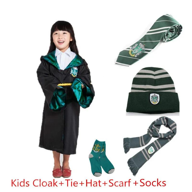 

Hogwarts School Hermione Clothes Cloak Tie Hat Scarf Socks Gloves Gryffindor Slytherin Hufflepuff Ravenclaw Cosplay Costumes
