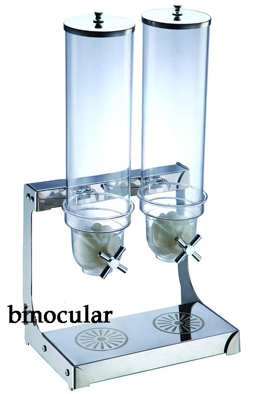 Высококачественный одиночный двойной тройной Четырехместный цилиндр из нержавеющей стали прозрачный сухой диспенсер устройство для приготовления зерновых распределителей зерна - Цвет: binocular
