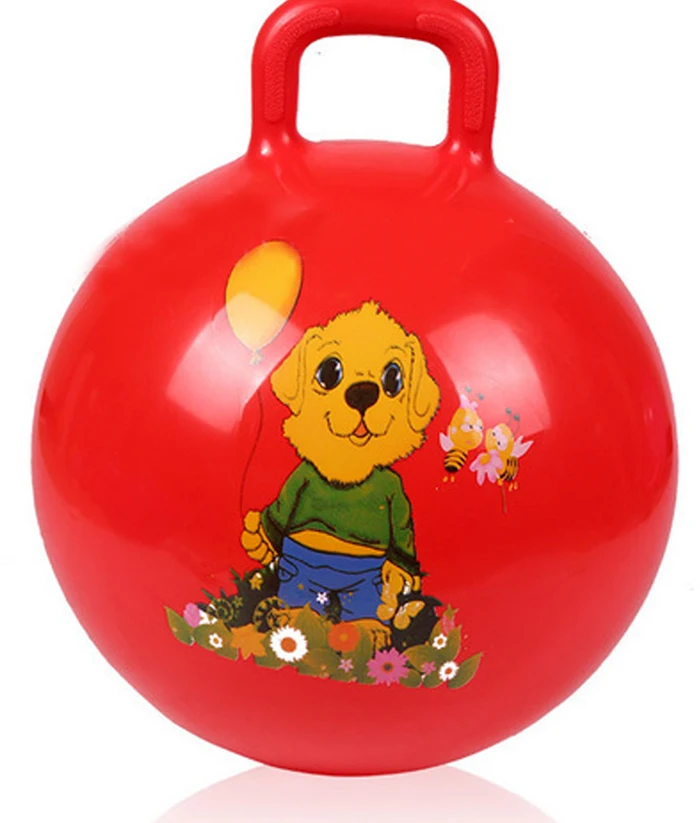 Прыгающий мяч, надувные игрушки для детей, Детский мяч, прыгающий мяч, ручка мяча, игрушка, случайный узор и цвет