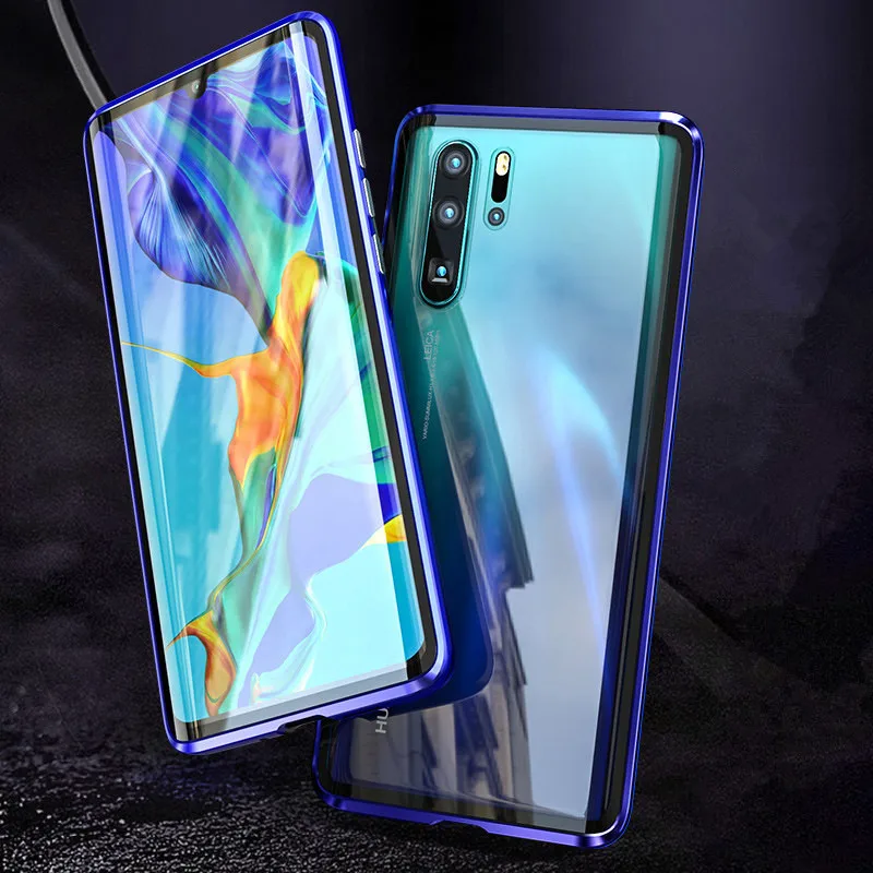 Полный Магнитный чехол LUPHIE 360 для huawei mate 20 Pro P30 Pro, Передние Задние стеклянные Чехлы для huawei mate 20 P30, Магнитный чехол