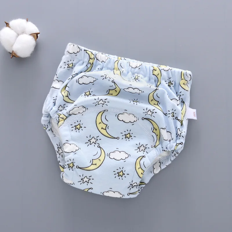 Blue moon star Детские подгузники из хлопка, водонепроницаемые тканевые подгузники для бассейна, купальный подгузник, многоразовые моющиеся детские подгузники - Цвет: Blue moon star