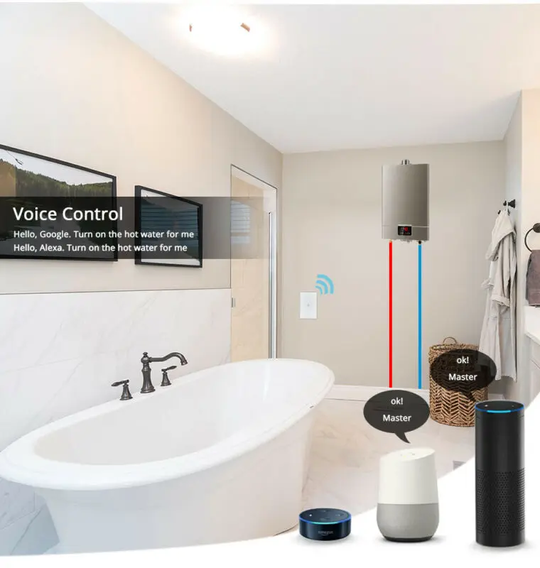 WiFi Smart Boiler Switch Water Heater Remote Control Work with Alexa Google Home