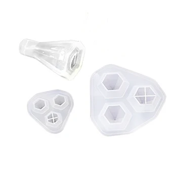 

3Pcs Diamond Three Pyramid Shape DIY Silicone Mold Jewelry Pendant Necklace Resin Beading Casting Mould for Craft Making