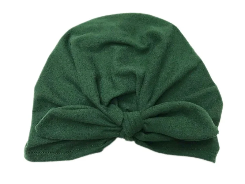 Bnaturalwell/детская шапочка-тюрбан с бантиком и турбанами для малышей; Шапочка с бантом для маленьких девочек; подарок для душа; 1 шт.; H034 - Цвет: 7 Dark green