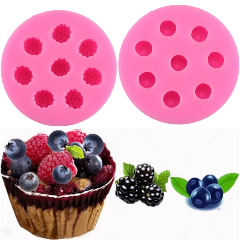 Kitchen DIY Creative 8 Holes Raspberry Blueberry Shape Cake Mold Silicone Sugar Baking Fondant Decoration Tool CT1117 | Дом и сад