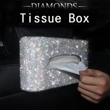 Полный Алмаз Cystal автомобиль коробка ткани кожа с Кристалы хрустальных алмазов бумажная Подставка-башня