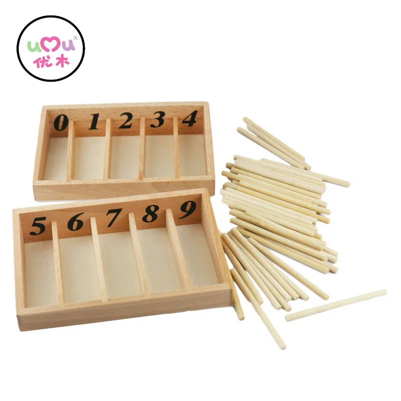 Montessori Math Toys Mathematics Montessori Materials Educational Wooden Spindle Box Early Learning Training Toy UB0663H